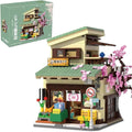 Japanese Cat's Grocery Shop Building Block Set MOC Modular Street View Series House with 1 Figure &amp LED Light Model House Idea Gift for Teens and Adults(921 pcs)