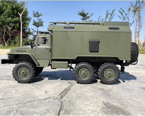 1/16 Scale RC Truck B-36 4-Channel Full-Proportional Military Remote Control Truck Car Model with Two Batteries and LED Headlights RC Gift for Army Vehilcles Lovers (Green)