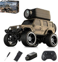 1:64 Full-Scale Die-Cast RC Car with Camera KF32 Mini 4WD Desktop Off-Road Crawler Remote Control Racing Vehicle Model(Yellow)