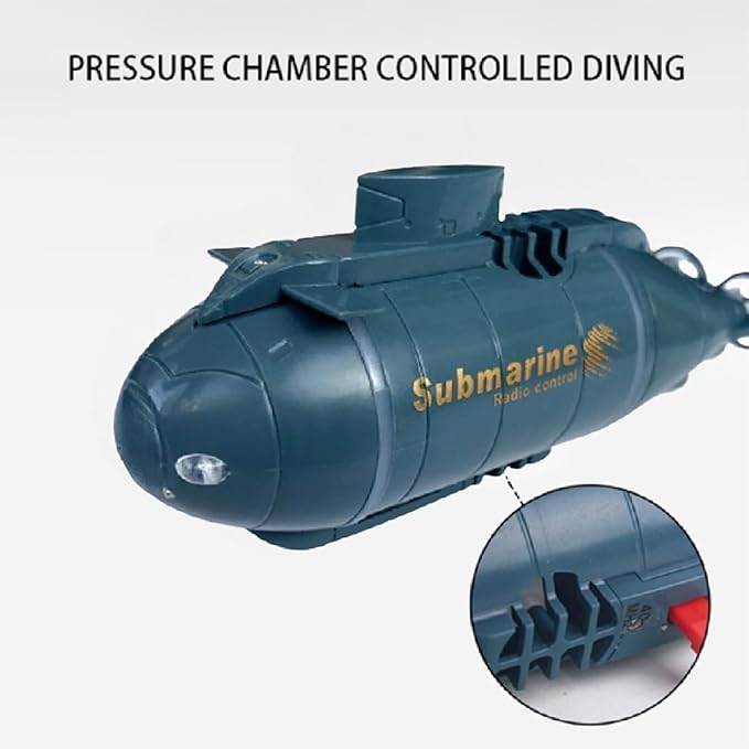 Mini Remote Control Nuclear Submarine - High Speed Waterproof RC Boat for Submersible in Pools Lakes and Ponds - Ideal Gift for Kids and Boys(Blue)