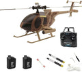 RC-ERA C184 MD500 RC Helicopter 4CH Single-Propeller Flybarless Optical Flow Gyro Stabilized Remote Control Helicopter RC Aircraft Model Toys for Adult