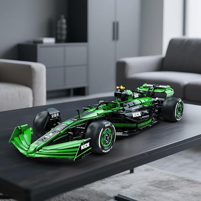CaDA C64010W C44 Kick Sauber &amp Pirelli Official Licensed 1:8 Scale F1 Racing Car Building Blocks Set 2553 Piece Model Car Kit with DRS System STEM Educational Toy for Adults &amp Teens [Authoriz