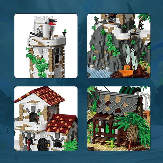 39041 The Pirate Harbo Building Block Set 8208 Pieces DIY Gulf Island Model Building Block Set Adult Creative Enthusiast Model Gifts and Unique Collectibles