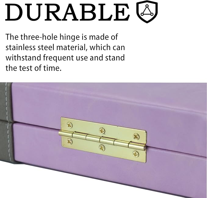 Backgammon Sets for Adults 15 inch Backgammon Purple Sets Classic Board Game with Premium Leather Case Portable Travels Strategy Backgammon Game Set for Adults Kids (Purple)