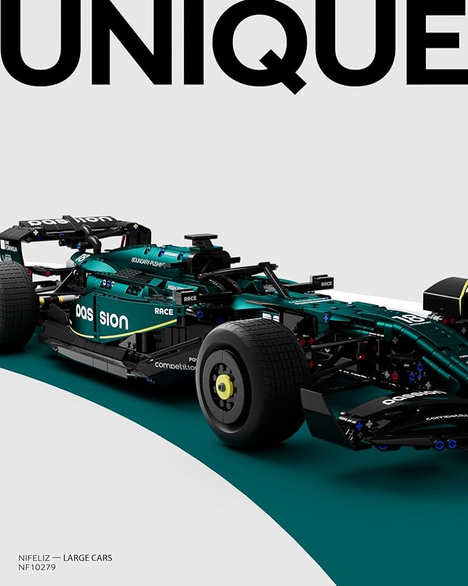 Nifeliz AM24 Formula 1 Racing Car Building Set 1:8 Scale Collectible Set for Adults Authentically Detailed Build and Display Model for Home or Office Décor (2351PCS NF10279)