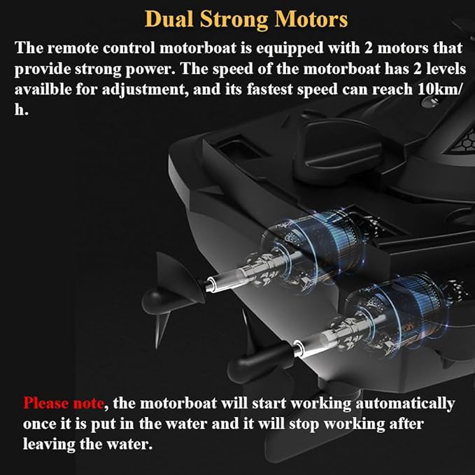 2.4GHz Remote Control Motorboat Toy 1 : 14 Jet Ski Model Toy 2 Motors Marine Motor Water Toy High Speed RC Motorboat Motor 2 Speed Level Boat Pool Toy with Detachable Driver (Orange)