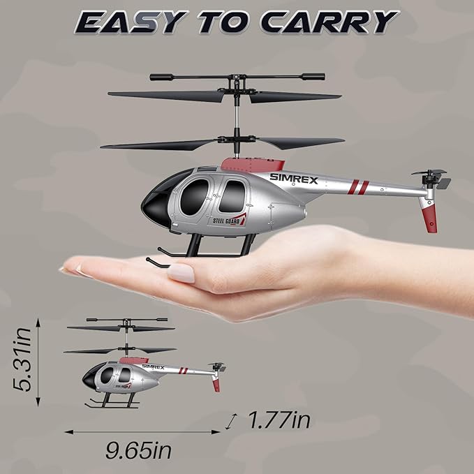 SIMREX RC HelicopterRemote Control Helicopter Toy for Kids &amp Beginners Altitude Hold 2 Speeds2 Batteries Gift for Kids Boys Girls