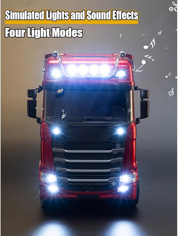 1/18 Scale 770S Heavy Duty RC Semi Truck RC Tractor Truck with Rear Wheel Drive Collectible Model with High Speed Performance