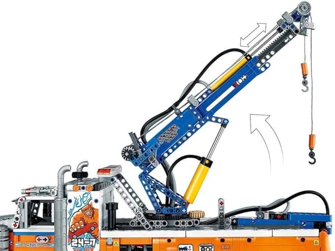 Lego 42128 Technic Heavy-Duty Tow Truck with Crane Toy for Boys &amp Girls with Mechanical Functions Model Building Set Engineering for Kids Series