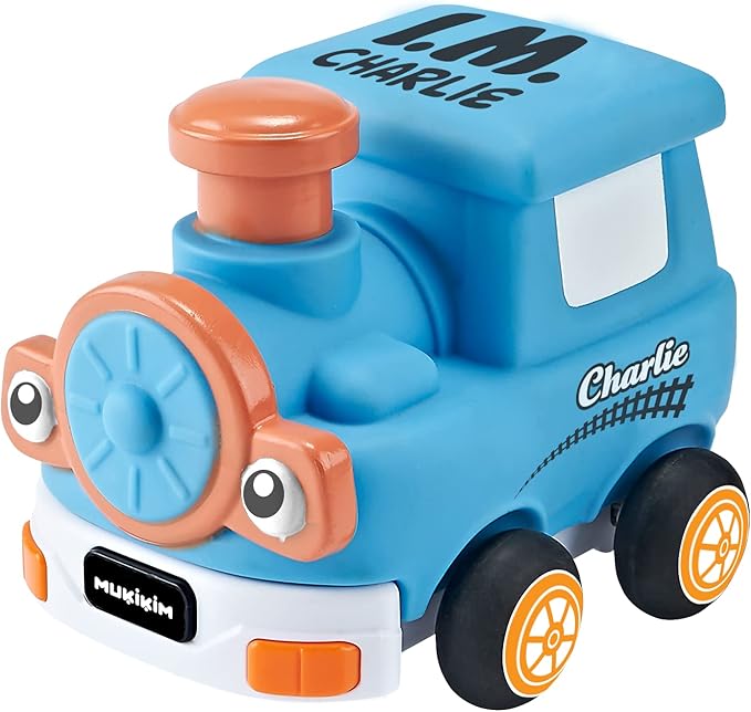 MUKIKIM My Little Ride - Charlie The Train. Your Child's First Remote Control Car. Safe &amp Durable for Ages 2+ Toddlers/Young Kids. Cartoon RC Car with Disassemble Soft Shell &amp Crash-Resistant