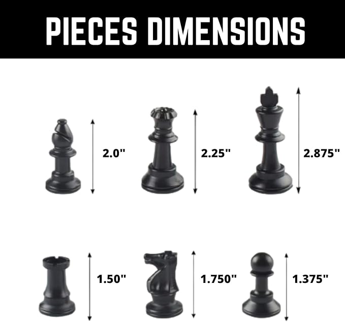 Tournament Chess Set: Portable Plastic Tube Roll Foldable Vinyl Chess Board (Green 16X16IN 2 Players All Ages)