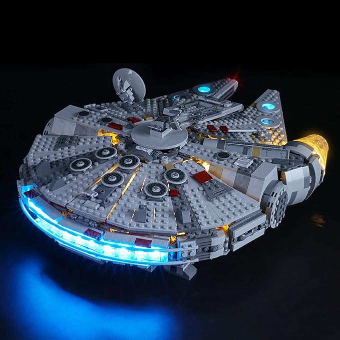 LED Light Kit Compatible with Lego 75257 The Rise of Skywalker Millennium Falcon Starship Building Model (Model Set Not Included)