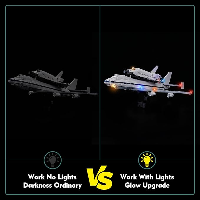Light kit Compatible with Lego 10360 Shuttle Carrier Aircraft - No Model Only Light LED Lighting Accessories Compatible with Lego Space Shuttle Transportation Aircraft (RC Version)