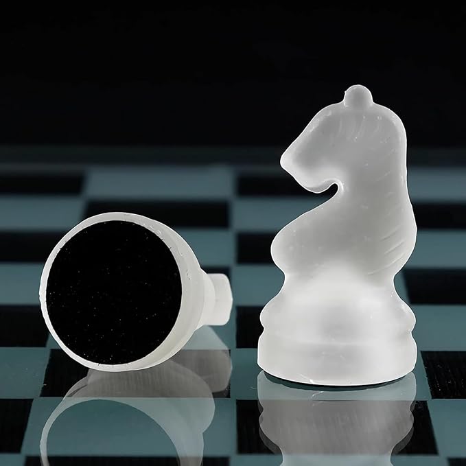 Elegant 10-Inch Glass Chess Set – Premium Quality Board Game for All Ages Ideal Gift for Chess Lovers &amp Stylish Home Decor