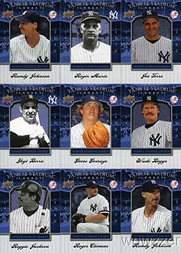 2008 Upper Deck Yankees Stadium Legacy Complete 100 Card Set $47 Becket Book Value. Incudes Derek Jeter Mickey MantleJoe DimaggioBabe RuthLou Gehrig and Many More !