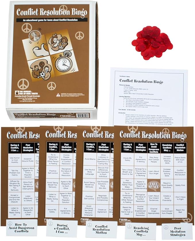 ChildsWork/ChildsPlay Conflict Resolution Bingo Game Educational Bingo Game Ages 10+