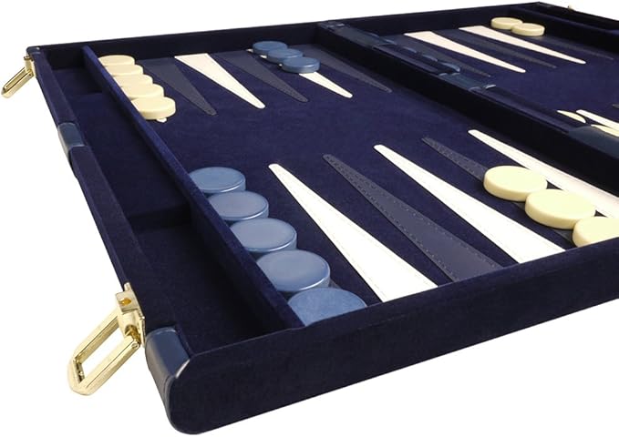 15-inch Deluxe Backgammon Set - Blue