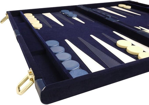 15-inch Deluxe Backgammon Set - Blue
