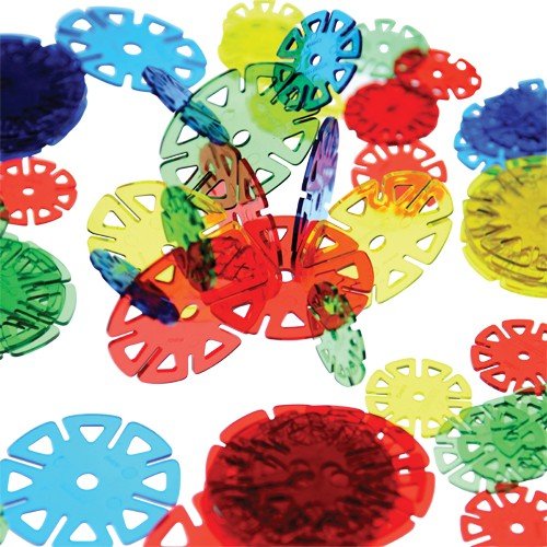Constructive Playthings 350 pc. Combo Crystal Building Chips Set with 300 Standard Sized and 50 Giant Sized Connectors