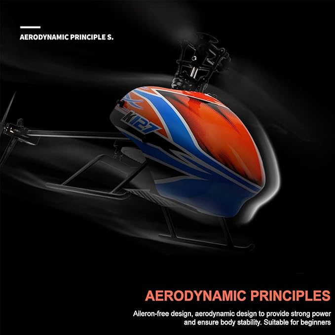 GoolRC RC Helicopter WLtoys XK K127 Remote Control Helicopter 4 Channel RC Aircraft with 6-Axis Gyro Altitude Hold One Key Take Off/Landing Easy to Fly for Beginners Include 3 Batteries