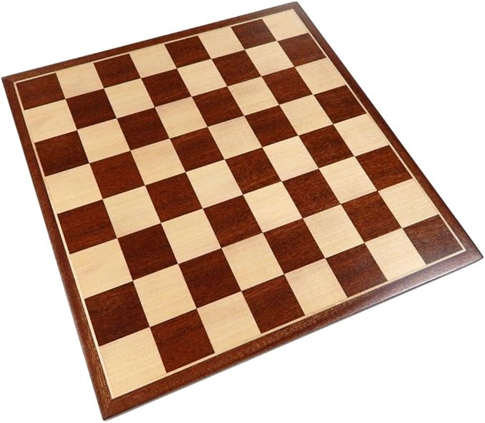Erebus Chess Board with Inlaid Mahogany Wood Medium 13 x 13 Inch Board Only