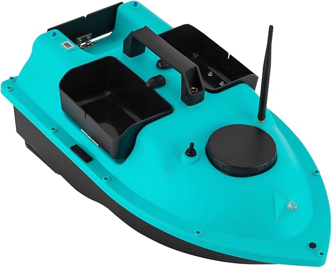 RC Bait Boat 600m/1968ft Long-Distance Control Surf Fishing Bait Boat 4.4LBS Loading Capacity with Dual 5200mAh Battery and LCD for Lake/Ocean Angling Auto Navigation (Blue)