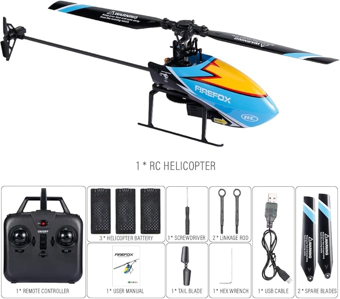GoolRC C129 RC Helicopter for Adults 4 Channel 2.4Ghz Remote Control Helicopter with 6-Axis Gyro Aileronless RC Aircraft with Altitude Hold and 3 Batteries (Blue)