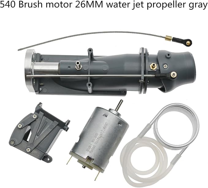 RC Boat Jet Pump Water Thruster Jet Pump 26mm Propeller Portable Power Motor Spray Water Thruster for RC Boat DIY Replaces Gray