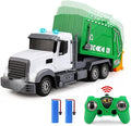 2.4G RC Garbage Truck Toy with Lights - 6 Channel Remote Control Waste Management Garbage Truck with 2 Rechargeable Batteries Kids Recycling Trash Toys Excellent Xmas Gifts for Boys Girls 3-8