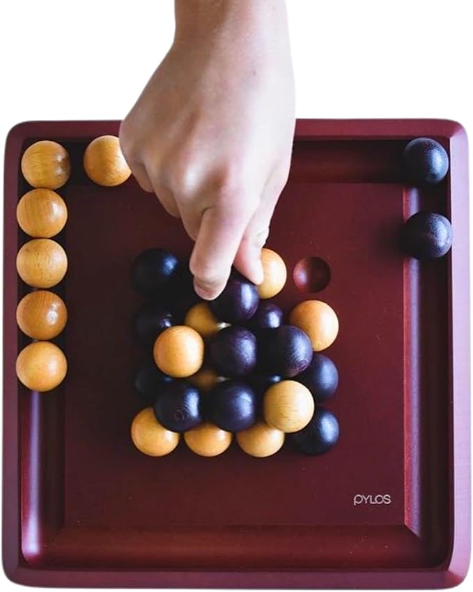 Pylos | Wooden Abstract Strategy Board Game for Kids and Adults | Compete to Stack The Final Ball on The 3D Puzzle Pyramid | Award-Winning Family Game Night Favorite | Ages 8+ | 2 Players | 15 Min