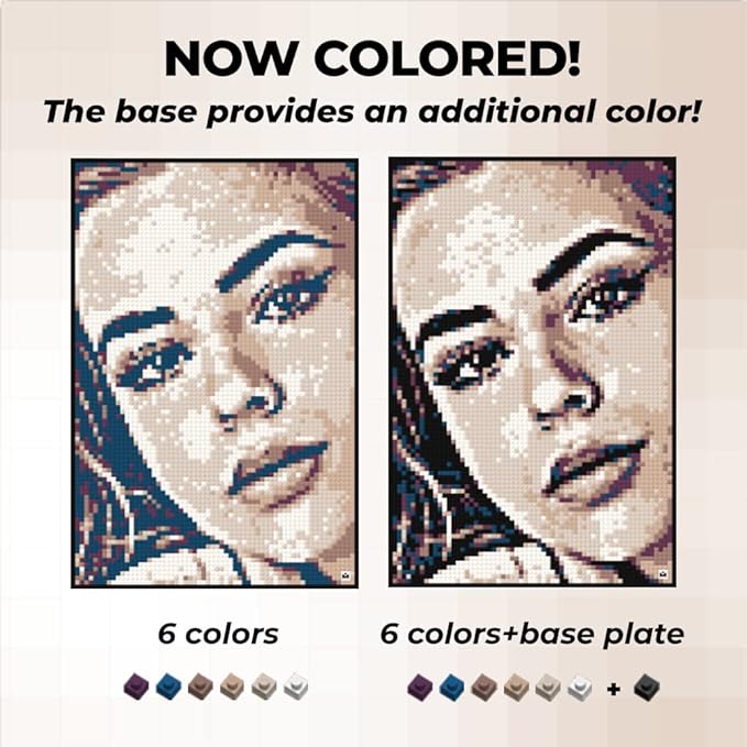 Color M Custom Photo Mosaic Building Set | DIY Craft Kit for Brick Wall Art Creation from Any Photo | Personalized Gift | Framed Building Blocks Portrait | Pixel Art Building Kit 20x30 in