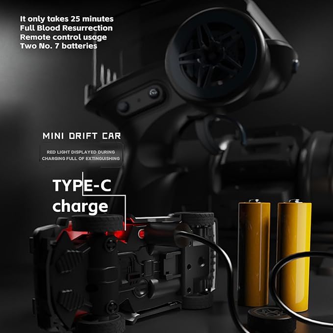 1/64 Scale Drift RC Car 2.4Ghz Mini Sports Car 4WD RC Truck Model Toys Full Proportional with Replaceable Tires Gift for Adults and Kid
