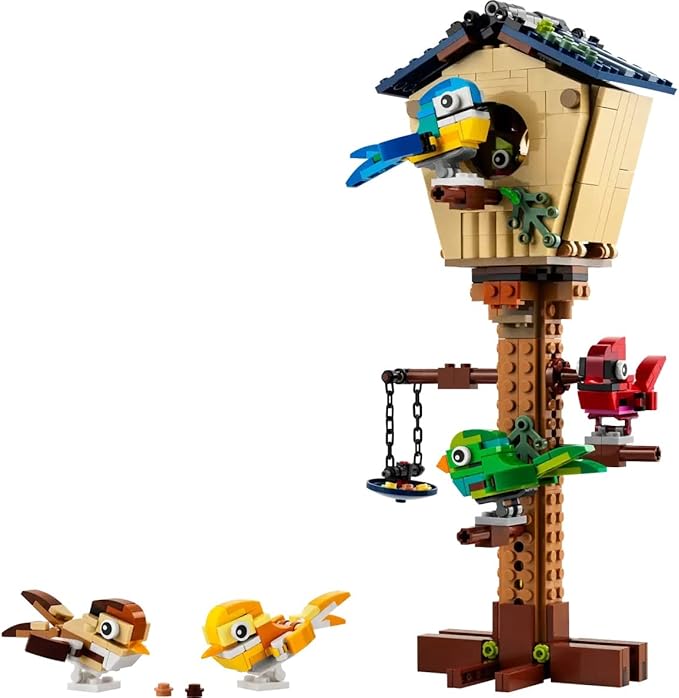 LEGO Creator 3in1 Birdhouse 31143 Birds to Hedgehog to Beehive Set Forest Animal Figures Building Toys for Kids Ages 8 Years and Over Colorful Toy Set Gift Idea