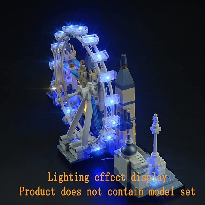 Upgraded Version Light Kit for Architecture London Skyline Collection Compatible with Lego 21034 Landmark Building Bricks Model (Model Set Not Included)