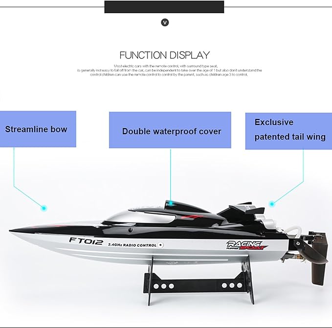 18Inch Brushless RC Speed Boat 2.4G 4WD 45-50KM/H Remote Control Watercraft Under Motor RC Submarine for 14Y+ Hobby Adults (FT012)