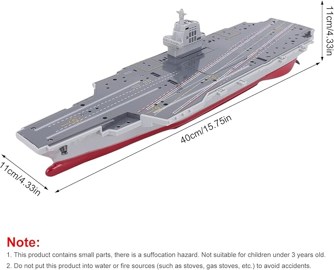 RC Boats 2.4G Remote Control Warship Battleship Aircraft Carrier for Adults and Teens 20KMH High Speed Remote Control Militaryship DIY Battleship for Pool &amp Lake (2 Batteries)