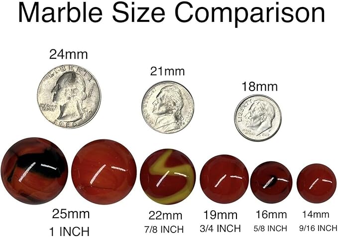 Big Game ~30 Large 1 (25mm) Replacement Solid Glass Marbles for Chinese Checker Aggravation Wahoo Dirty Marbles Board Game (5 of Each Color)