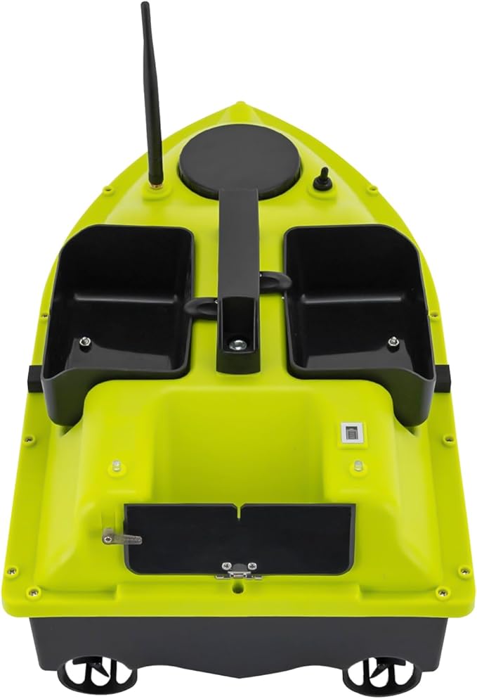 RC Bait Boat 600m/1968ft Long-Distance Control Surf Fishing Bait Boat 4.4LBS Loading Capacity with Dual 5200mAh Battery and LCD for Lake/Ocean Angling Auto Navigation (Green)