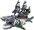 Ghost Shark Pirate Ship Mini Building Blocks Set (1155 Pieces) Building Set Model Toys Gifts for Kid and Adult Interesting Gifts for Pirate Ship Enthusiasts