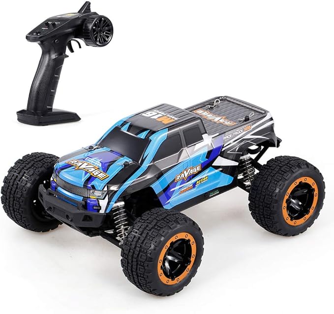 GoolRC 16889A RC Car 1:16 Scale Remote Control Car 4WD 45KM/H High Speed RC Truck with Brushless Motor 2.4GHz All Terrain Off Road RC Crawler Electric Vehicle Toy for Adults (Blue)