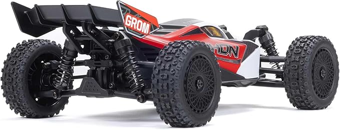 ARRMA RC Car Typhon GROM 4x4 Smart Small Scale Buggy RTR with Battery &amp Charger Red/White ARA2106T2