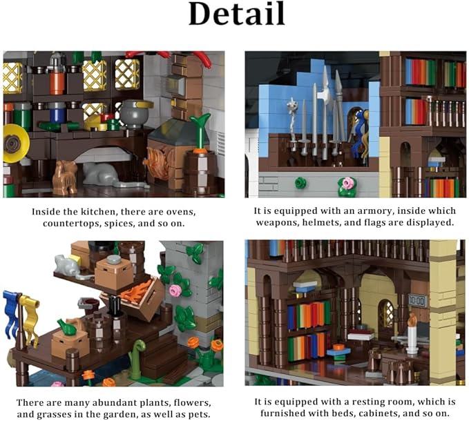 Medieval City Town House Architecture Building Kit Creative Modular Architecture Sets Gift for Women or Adults (4800pcs)