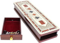 House of Cribbage - 3 Track Continuous Cribbage Board in Maple and Bloodwood - Inlaid Card Symbols (Suits) + Storage Drawer for Cribbage Pegs &amp Cards