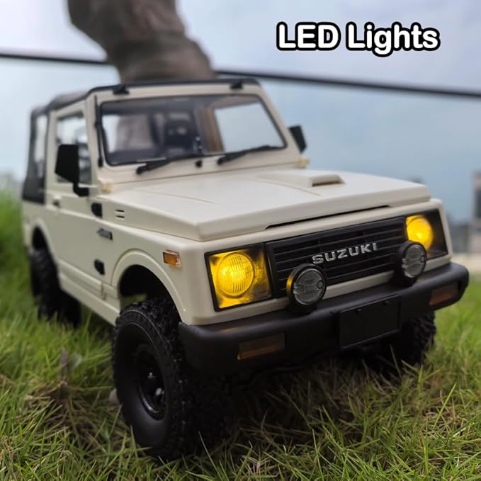 RC Rock Crawler WPL C74-1 RC Truck 1:10 Scale 2.4GHz Remote Control Truck 4WD All Terrain Off-Road RC Crawler with LED Lights and 3 Rechargeble Batteries for Adults