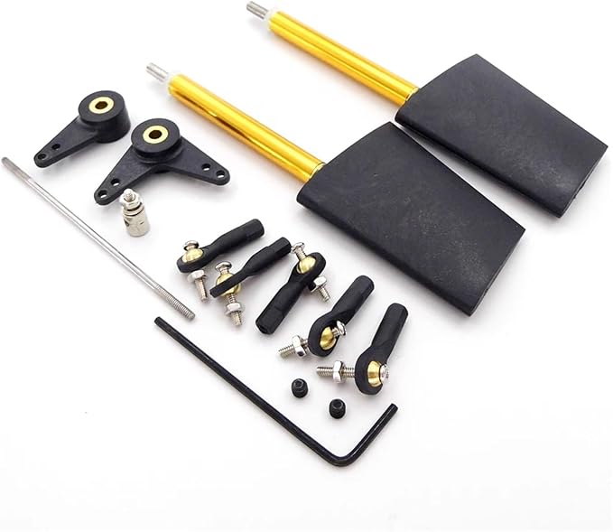RC Boat Nylon Dual Steering Rudder with Servo Steering Arm Rod Stopper Ball Head Joint for RC Boat Scale Marine Cruise(C)