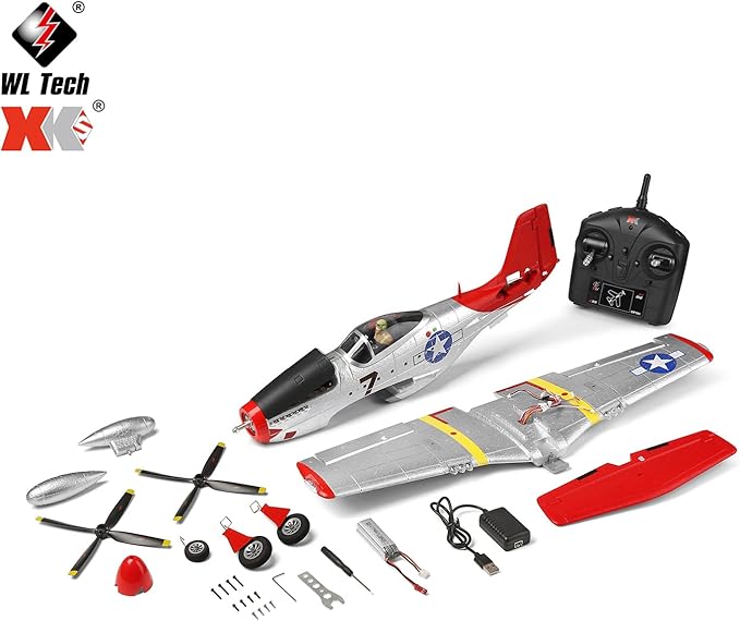 GoolRC WLtoys XK A280 RC Airplane 2.4GHz 4 Channel Brushless Remote Control Plane for Adults RC Aircraft Fighter with 6-Axis Gyro 3D/6G Mode and LED Searchlight Easy to Fly for Beginners