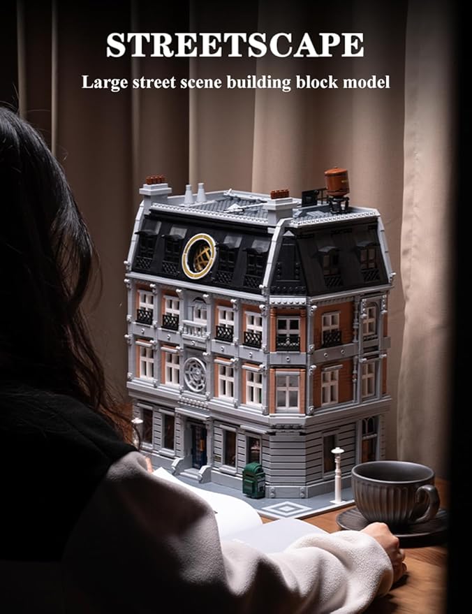 New York Sanctorum Sanctums Architecture Modular Bulding Set with Light Movie Themed Scenes Building Sets Collectible or Home Office Display Ideas Gift for Adult and Film Fans（6619pcs）