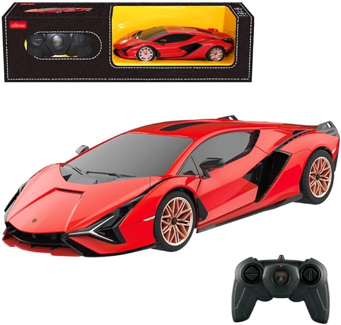 1:24 Scale Remote Control Car for Lamborghini Sian FKP 37 2.4GHz Model RC Cars Electric Sport Racing Hobby Vehicle Gift for Adults Kids Boys Girls - Red