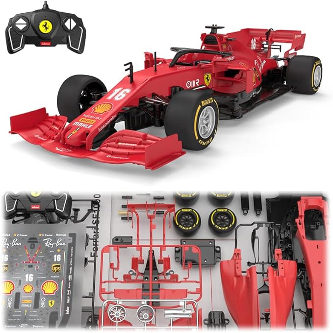 RASTAR 97000 1/16 65PCS Officially Licensed RC Race Car Building Kits for Ferrari SF1000 F1 with Remote Control Motor &amp DIY Decals for Play &amp Display - Ideal Gift for F1 Fans Ages 8+