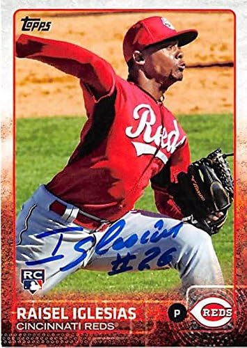Sports Memorabilia Autograph Warehouse 301934 Raisel Iglesias Autographed Baseball Card - Cincinnati Reds Cuba 2015 Topps No. 427 Rookie